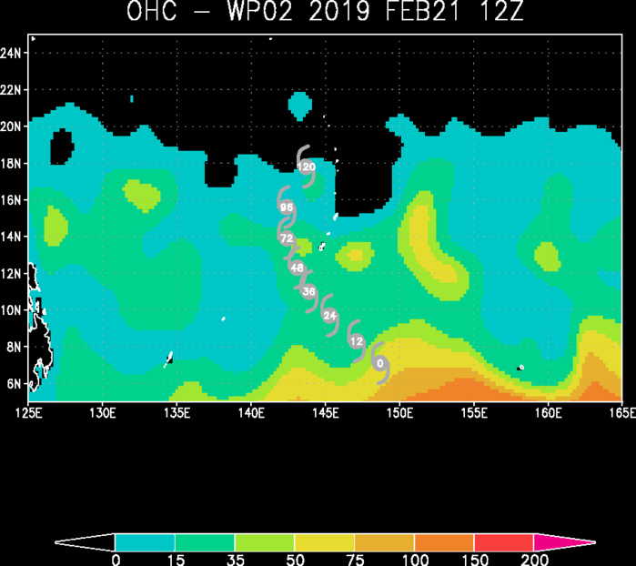 15UTC: typhoon Wutip(02W) Category 2 US, intensifying and approaching Guam