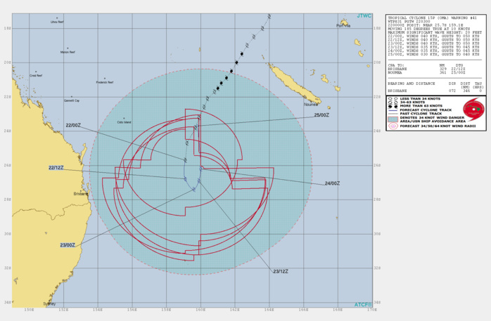 03UTC: cyclone OMA(15P): forecast to dissipate(below 35knots) in 2 days