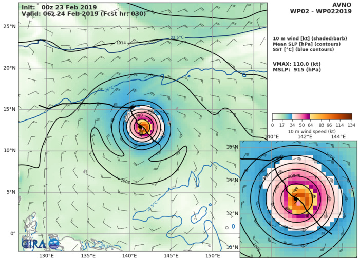 09UTC: typhoon Wutip(02W) Category 4 US, the second February category 4 in 4 years