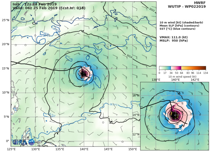 HWRF AT 12UTC: 111KT AT +18H