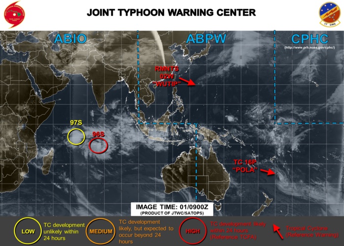 09UTC: South Indian: 96S high chances of development next 24hours