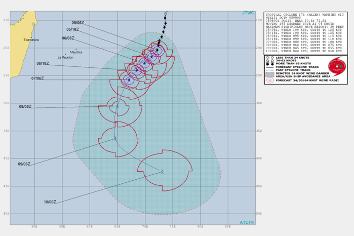 09UTC: Cyclone  HALEH(17S) category 3 US is weakening