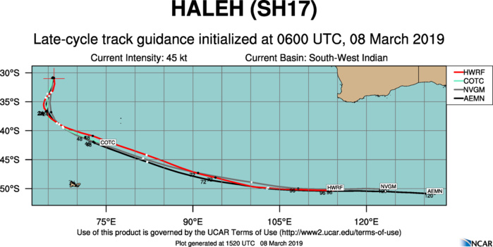 15UTC: TC HALEH(17S) undergoing slow extratropical transition