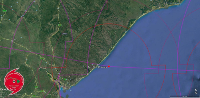 FORECAST LANDFALL AREA IN 36H