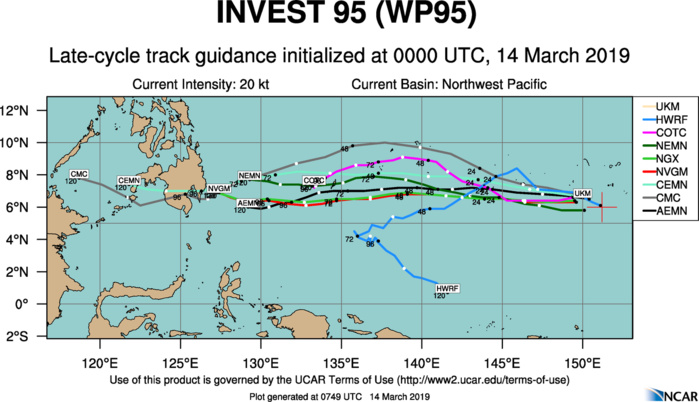 Western North Pacific: 95W still under watch, located 890km to Guam