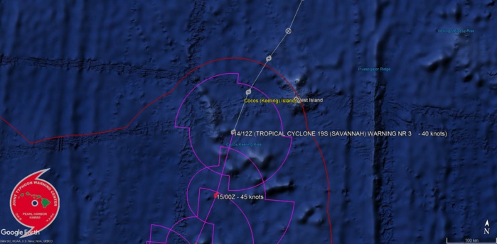 SAVANNAH  MOVING AWAY FROM THE COCOS ISLANDS