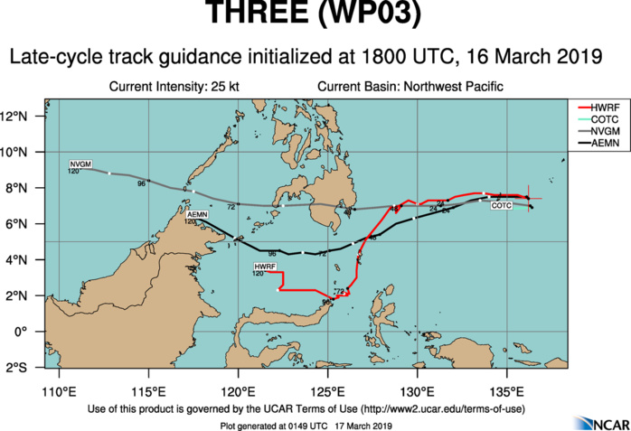 03UTC: TD 03W close to Palau forecast to cross southern Mindanao in 36hours