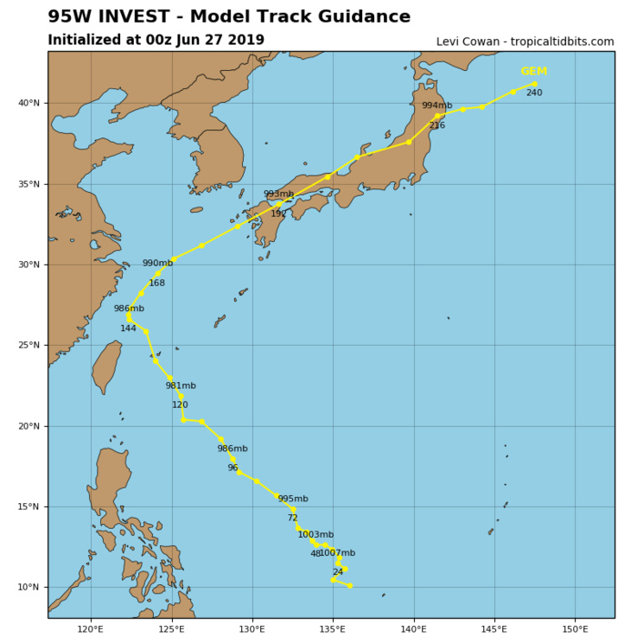 LIMITED GUIDANCE FOR 95W AT THE MOMENT