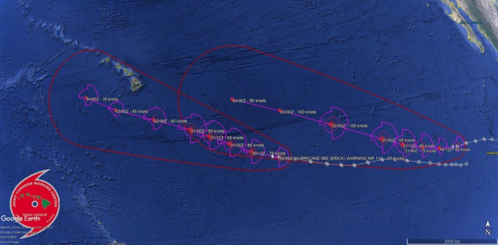 06E: FORECAST PEAK INTENSITY OF 95KNOTS IN 36HOURS.  07E: FORECAST PEAK INTENSITY OF 100KNOTS IN 72HOURS