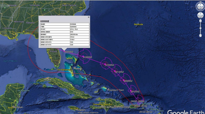 Hurricane DORIAN(05L) forecast to become a serious threat to Florida after 72h