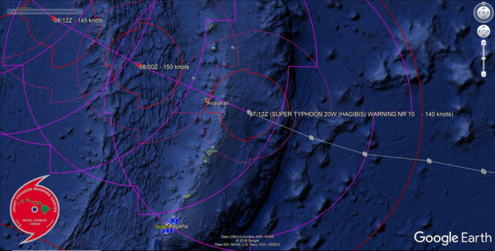 FORECAST TRACK TO THE NORTH OF THE MARIANAS VERY CLOSE TO ANATAHAN