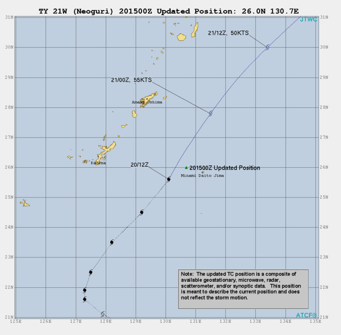 21W: 20/15UTC 3 HOUR POSITION UPDATE