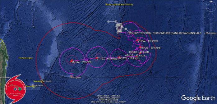 OVER THE NEXT 24 TO 36 HOURS, 93S IS EXPECTED TO MOVE WEST TO  THE SOUTH OF TC 08S THEN WRAP TOWARDS TC 08S, ULTIMATELY MERGING INTO  ONE SYSTEM BETWEEN 36/48H. DURING THIS PROCESS TC 08S, AS THE  DOMINATE OF THE TWO CIRCULATIONS, WILL SLOWLY TURN TO A MORE SOUTHWARD  TRACK WHILE SLOWING DOWN IN RESPONSE BOTH TO THE INTERACTION WITH 93S  AND MOVEMENT INTO A WEAK STEERING ENVIRONMENT.