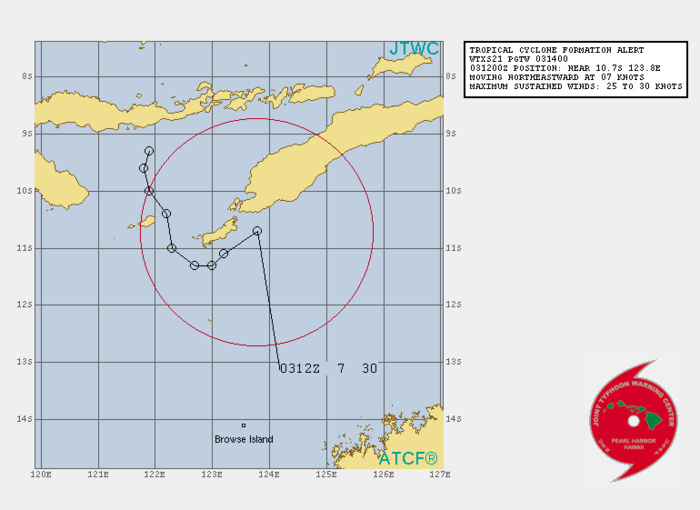 INVEST 99S. 03/14UTC. TROPICAL CYCLONE FORMATION ALERT(TCFA).