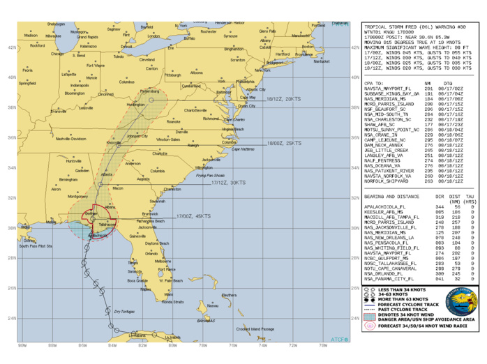 ATLANTIC.TS 06L(FRED). WARNING 30 ISSUED AT 17/03UTC.