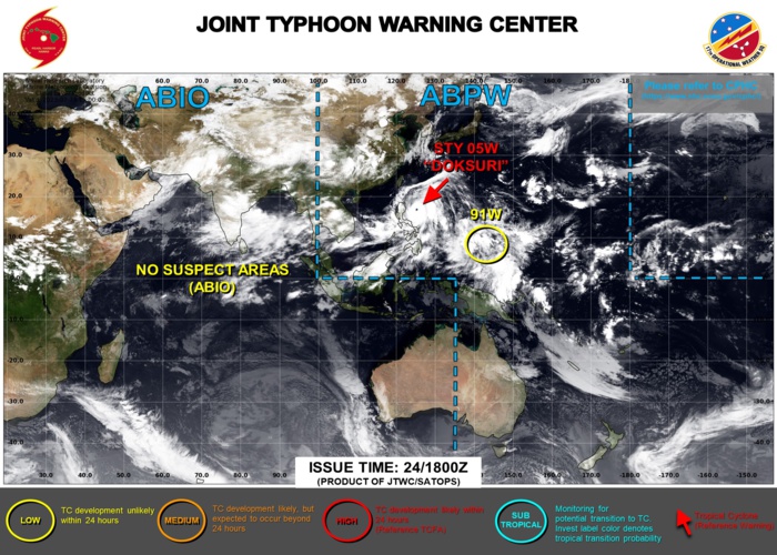 JTWC IS ISSUING 6HOURLY WARNINGS AND 3HOURLY SATELLITE BULLETINS ON STY 05W(DOKSURI).
