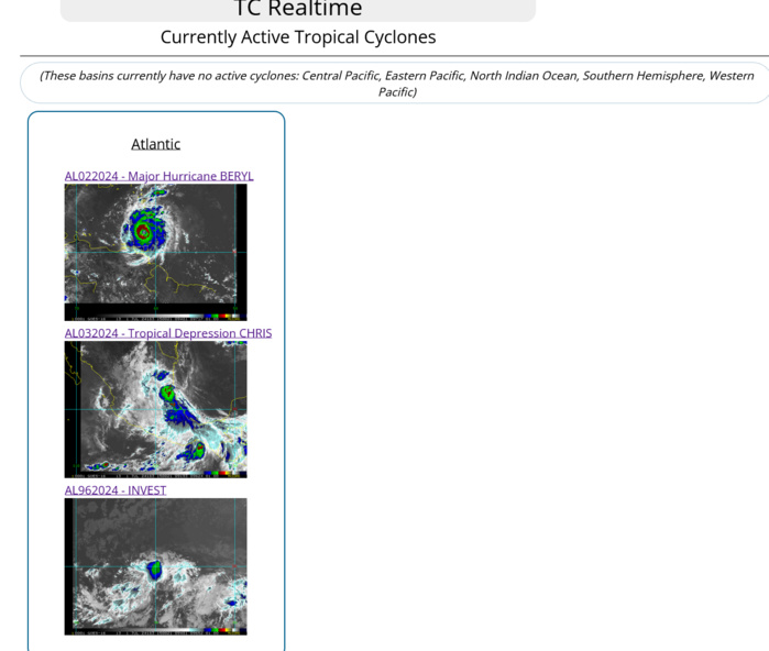 Hurricane 02L(BERYL) unprecedented CAT 4 so early in the season//03L(CHRIS) remnants//INVEST 96L//10 Day ECMWF Storm Tracks//0115utc