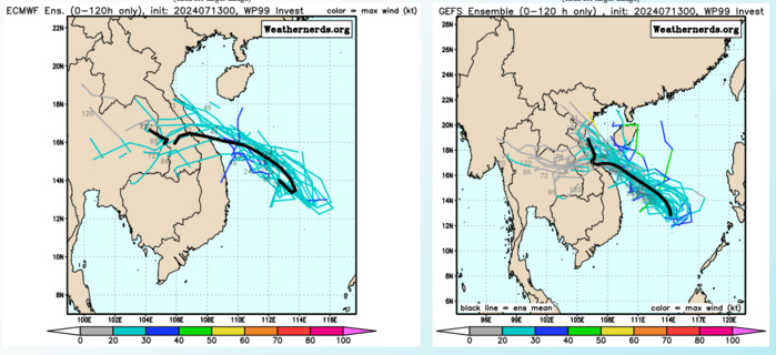 GLOBAL MODELS INDICATE A WEST- NORTHWESTWARD TO NORTHWESTWARD TRACK TOWARD VIETNAM OVER THE NEXT TWO  DAYS WITH SLOW DEVELOPMENT INTO A TROPICAL DEPRESSION.