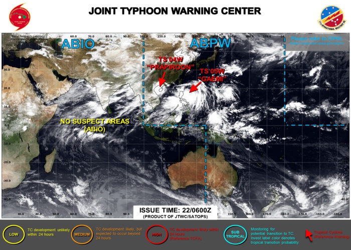 JTWC IS ISSUING 6HOURLY WARNINGS AND 3HOURLY SATELLITE BULLETINS ON 04W AND 05W