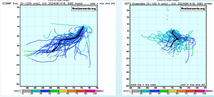 MODEL GUIDANCE  IS IN GOOD AGREEMENT THAT 90S WILL CONTINUE TO TRACK WEST-SOUTHWESTWARD  OVER THE NEXT 48 HOURS.