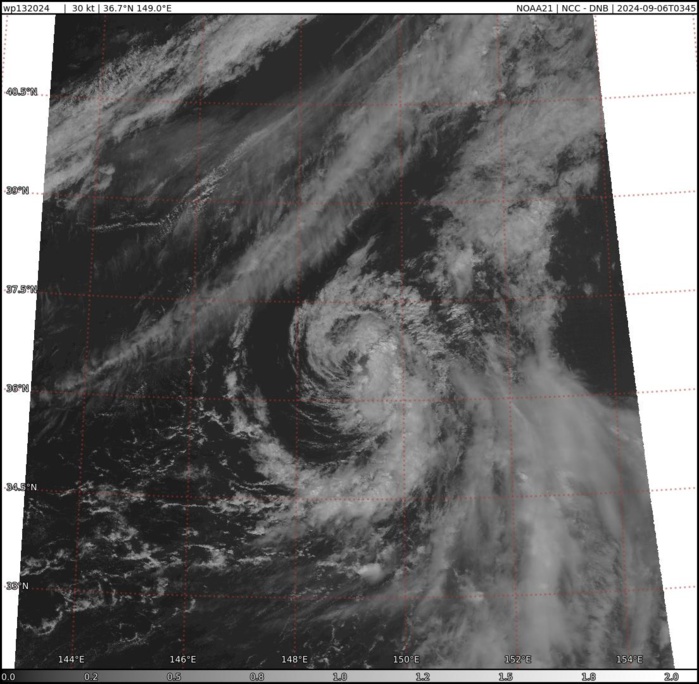 SATELLITE ANALYSIS, INITIAL POSITION AND INTENSITY DISCUSSION: ANIMATED ENHANCED INFRARED (EIR) SATELLITE IMAGERY DEPICTS SHALLOW AND INCREASINGLY DISORGANIZED CONVECTION SHEARING AWAY FROM THE LOW LEVEL CIRCULATION CENTER (LLCC). WEAK EQUATORWARD OUTFLOW CONTINUES TO PERSIST BUT IS DOING LITTLE TO AID IN DEVELOPMENT AS THE SYSTEM GRAPPLES WITH THE CHANGING ENVIRONMENTAL CONDITIONS OF HIGHER LATITUDES. THE INITIAL INTENSITY OF 35 KTS IS ASSESSED WITH MEDIUM CONFIDENCE BASED ON A 060013Z ASCAT IMAGE SHOWING A BROAD SWATH OF 25-30 KT WINDS ALONG THE ENTIRETY OF THE EAST-SOUTHEASTERN SEMI-CIRCLE  WITH A PEAK OF 35 KTS RECORDED IN THE SOUTHEAST QUADRANT. THIS DATA  JUSTIFIED AN UPGRADE DUE TO THE SYSTEM MAINTAINING A VERY BORDERLINE  INTENSITY OVER THE PAST 24 HOURS AND IS SUPPORTED BY THE SUBJECTIVE  AGENCY DVORAK ESTIMATES. THE INITIAL POSITION IS PLACED WITH HIGH  CONFIDENCE BASED ON A 060540Z VISIBLE SATELLITE IMAGERY SHOWING AN  EXPOSED LLCC AND SHALLOW SPIRAL CONVECTIVE BANDING.