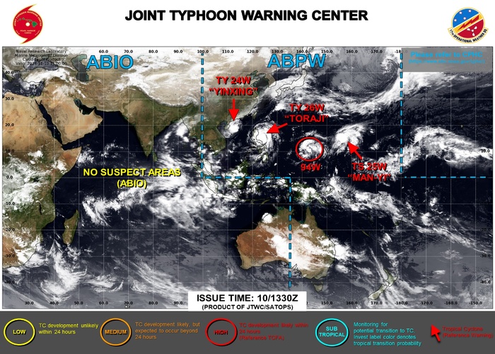 JTWC IS ISSUING 6HOURLY WARNINGS AND 3HOURLY SATELLITE BULLETINS ON 24W, 25W , 26W AND INVEST 94W.