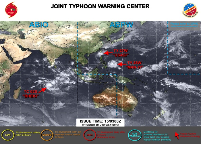 JWTC IS ISSUING 6 HOURLY WARNINGS AND 3HOURLY SATELLITE BULLETIN ON 25W AND ON 27W. 12HOURLY WARNINGS AND 3HOURLY SATELLITE BULLETINS ARE ISSUED ON 02S. 3HOURLY SATELLITE BULLETINS ARE ISSUED ON THE REMNANTS OF 26W.