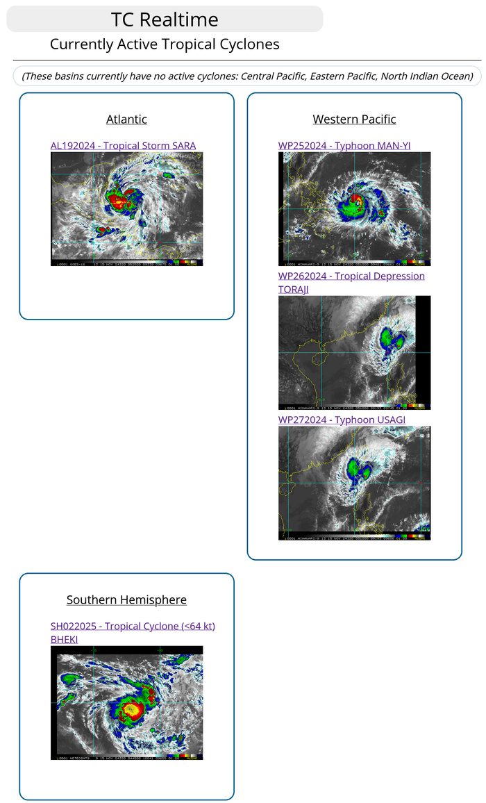 Typhoon 25W(MAN-YI) intensifying//TC 02S(BHEKI) intensifying// TY 27W(USAGI) weakening//1503utc