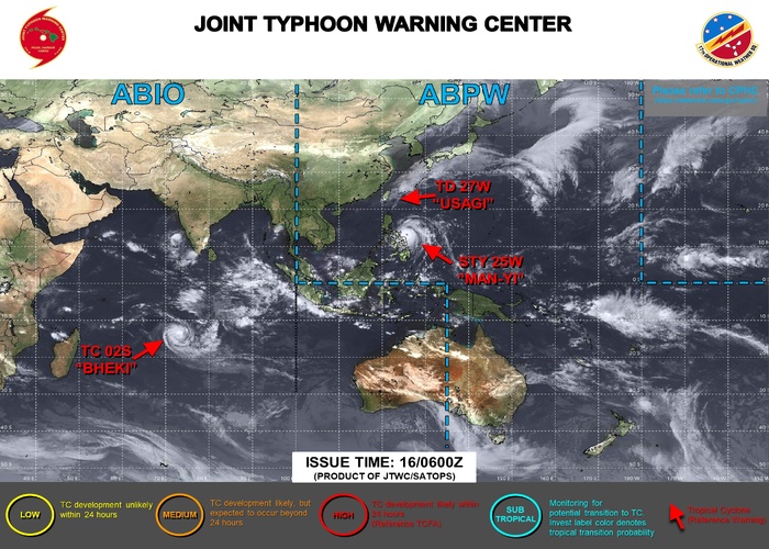 JTWC IS ISSUING 6HOURLY WARNINGS AND 3HOURLY SATELLITE BULLETINS ON 25W. 12HOURLY WARNINGS AND 3HOURLY SATELLITE BULLETINS ARE ISSUED ON 02S.