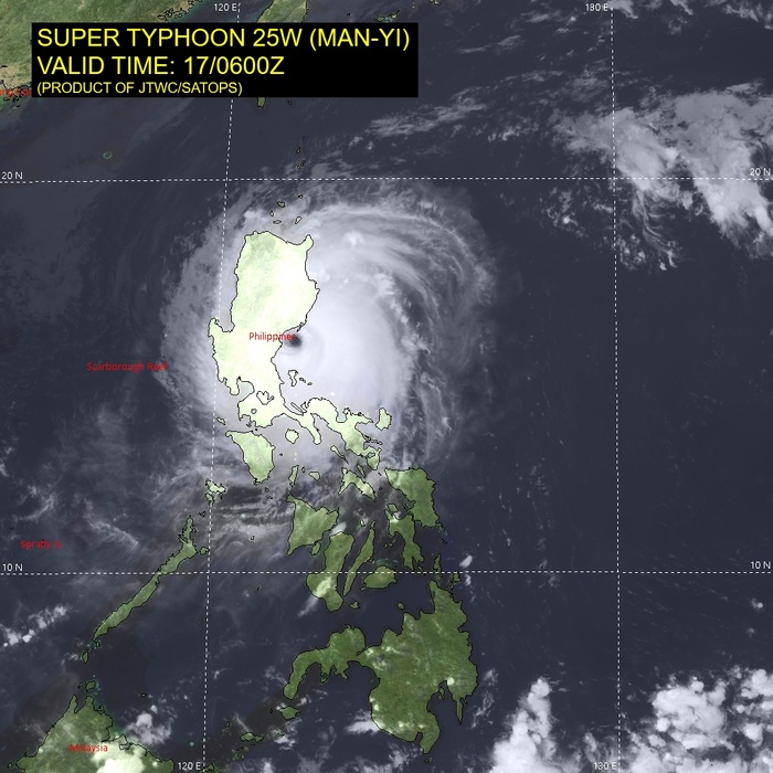 Super Typhoon 25W(MAN-YI) landfall South of CASIGURAN/LUZON//TC 02S(BHEKI) Strong CAT 3 US  above forecast//1709utc 