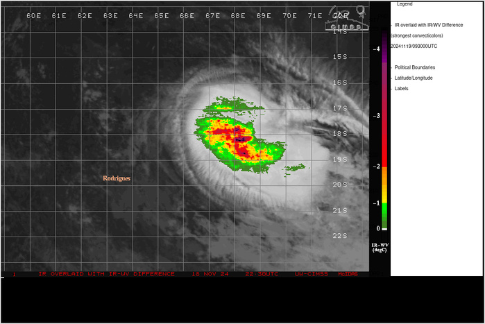 SATELLITE ANALYSIS, INITIAL POSITION AND INTENSITY DISCUSSION: ANIMATED MULTISPECTRAL SATELLITE IMAGERY SHOWS THE SYSTEM HAS MAINTAINED DEEP CONVECTION OVER THE CENTRAL CLOUD COVER THAT HAS FORMED A RAGGED 20 BY 28 NM OBLONG EYE. THE INITIAL POSITION IS PLACED WITH HIGH CONFIDENCE BASED ON THE EYE. THE INITIAL INTENSITY OF 70 KTS IS ASSESSED WITH MEDIUM CONFIDENCE BASED ON OVERALL ASSESSMENT OF AGENCY  DVORAK AND AUTOMATED INTENSITY ESTIMATES AND REFLECTS THE SUSTAINED 6-HR CONVECTIVE SIGNATURE AND CONSISTENT WITH THE PRESENCE OF AN EYE FEATURE. ANALYSIS INDICATES A MARGINAL ENVIRONMENT WITH STRONG VENTILATION OFFSET BY COOL WATERS AND MODERATE VERTICAL WIND SHEAR (VWS).