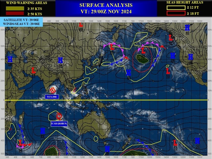 TC 03S(ROBYN) peaked now being sheared apart//INVEST 99B TFCA re-issued//3 Week TC Formation Probability//2906utc  