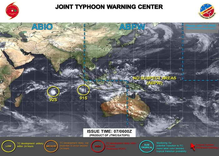 JTWC IS ISSUING 3HOURLY SATELLITE BULLETINS ON 90B, 91S AND 92S.