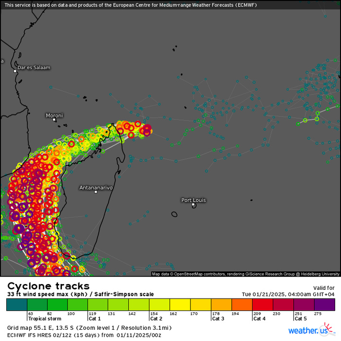 TC 07S(DIKELEDI) landfall over Northern MADAGASCAR at Typhoon Intensity re-intensifying once over the MOZ Channel//TC 08P(PITA)//3 Week TC Formation Probability//1109utc 