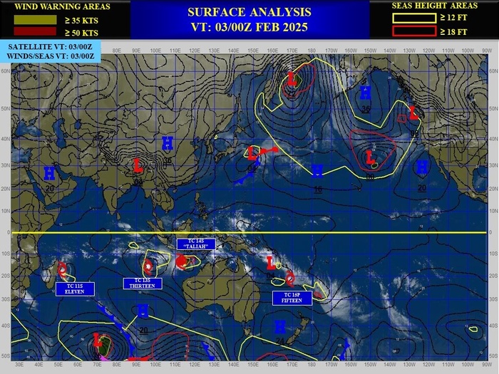 Busy Southern Hemisphere// TC 11S(FAIDA) landfall near Toamasina/MADAGASCAR//02 FEB 2025 12utc