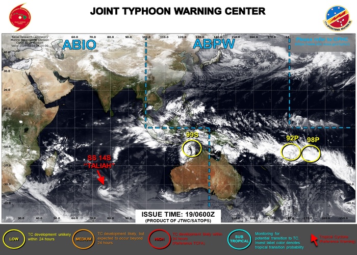 JTWC IS ISSUING 3 HOURLY SATELLITE BULLETINS ON SUBTROPICAL CYCLONE 14S AND ON INVEST 99S.