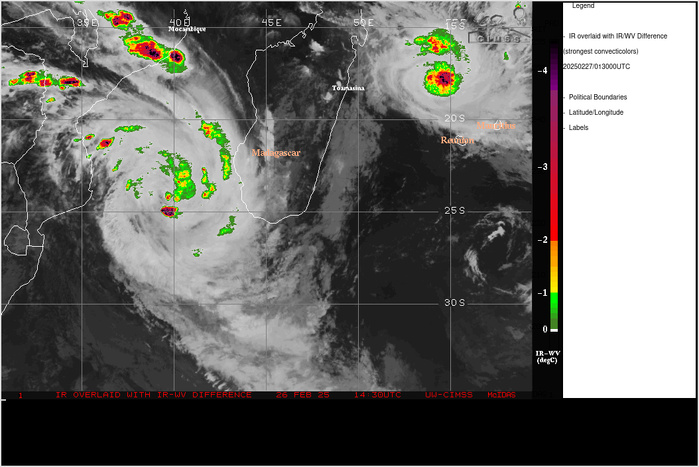 SATELLITE ANALYSIS, INITIAL POSITION AND INTENSITY DISCUSSION: ANIMATED ENHANCED INFRARED (EIR) SATELLITE IMAGERY DEPICTS INCREASINGLY ORGANIZED DEEP CONVECTIVE BANDING WRAPPING AROUND A SOMEWHAT BROAD LOW-LEVEL CIRCULATION CENTER EVIDENT IN A 261820Z METOP-B ASCAT PASS. THE INITIAL POSITION IS PLACED WITH HIGH CONFIDENCE BASED ON THE SUPPORTING METOP-B ASCAT DATA. THE INITIAL INTENSITY OF 60 KTS IS ASSESSED WITH MEDIUM CONFIDENCE BASED ON A CONSENSUS OF AGENCY SUBJECTIVE DVORAK AND AUTOMATED ESTIMATES, WITH ADDITIONAL SUPPORT FROM A 261558Z RCM-2 SAR PASS INDICATING WINDS AROUND OR SLIGHTLY HIGHER THAN 60 KNOTS TO THE SOUTHEAST OF THE CIRCULATION CENTER.