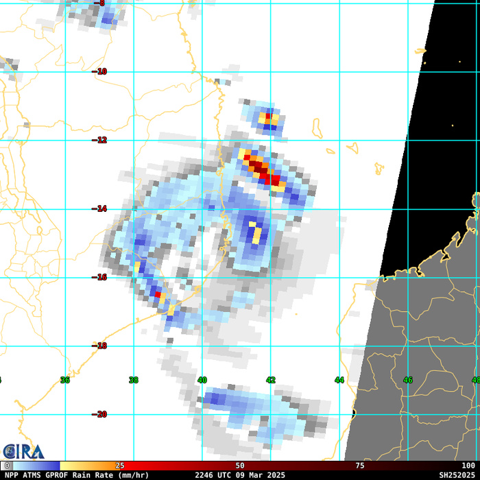 TC 25S(JUDE) CAT 1 US landfall over MOZAMBIQUE// TC 24S(IVONE) peaking// 1000utc