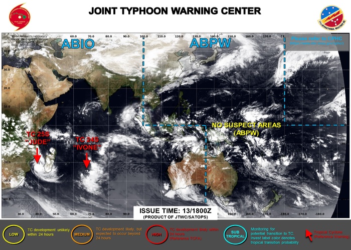 JTWC IS ISSUING 12 HOURLY WARNINGS AND 3 HOURLY SATELLITE BULLETINS ON TC 24S AND ON TC 25S.