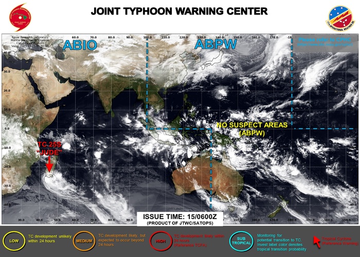 JTWC IS ISSUING 12 HOURLY WARNINGS AND 3 HOURLY SATELLITE BULLETINS ON TC 25S.