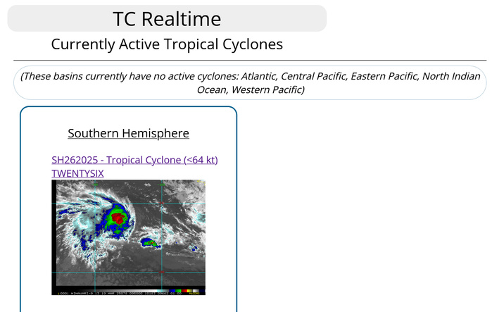 TC 26S update// 3 Week Tropical Cyclone Formation Probability//1909utc 