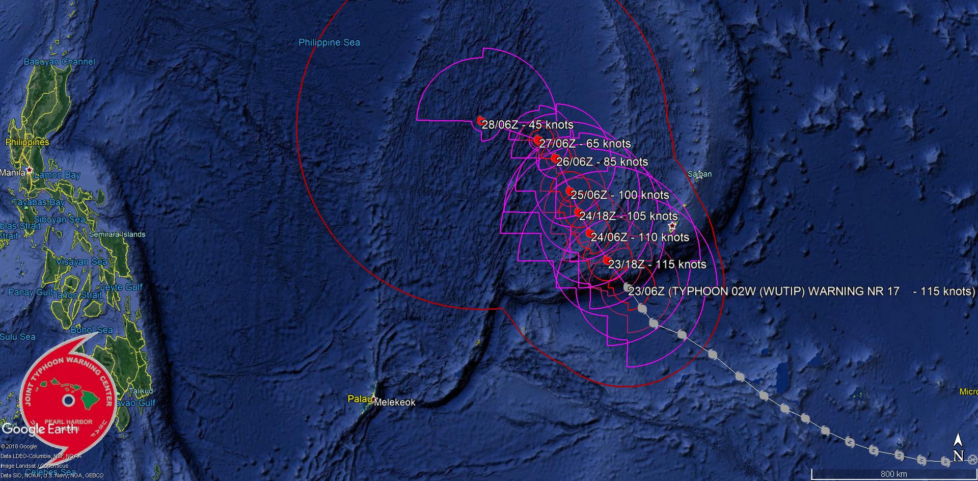 09UTC: typhoon Wutip(02W) Category 4 US, the second February category 4 in 4 years