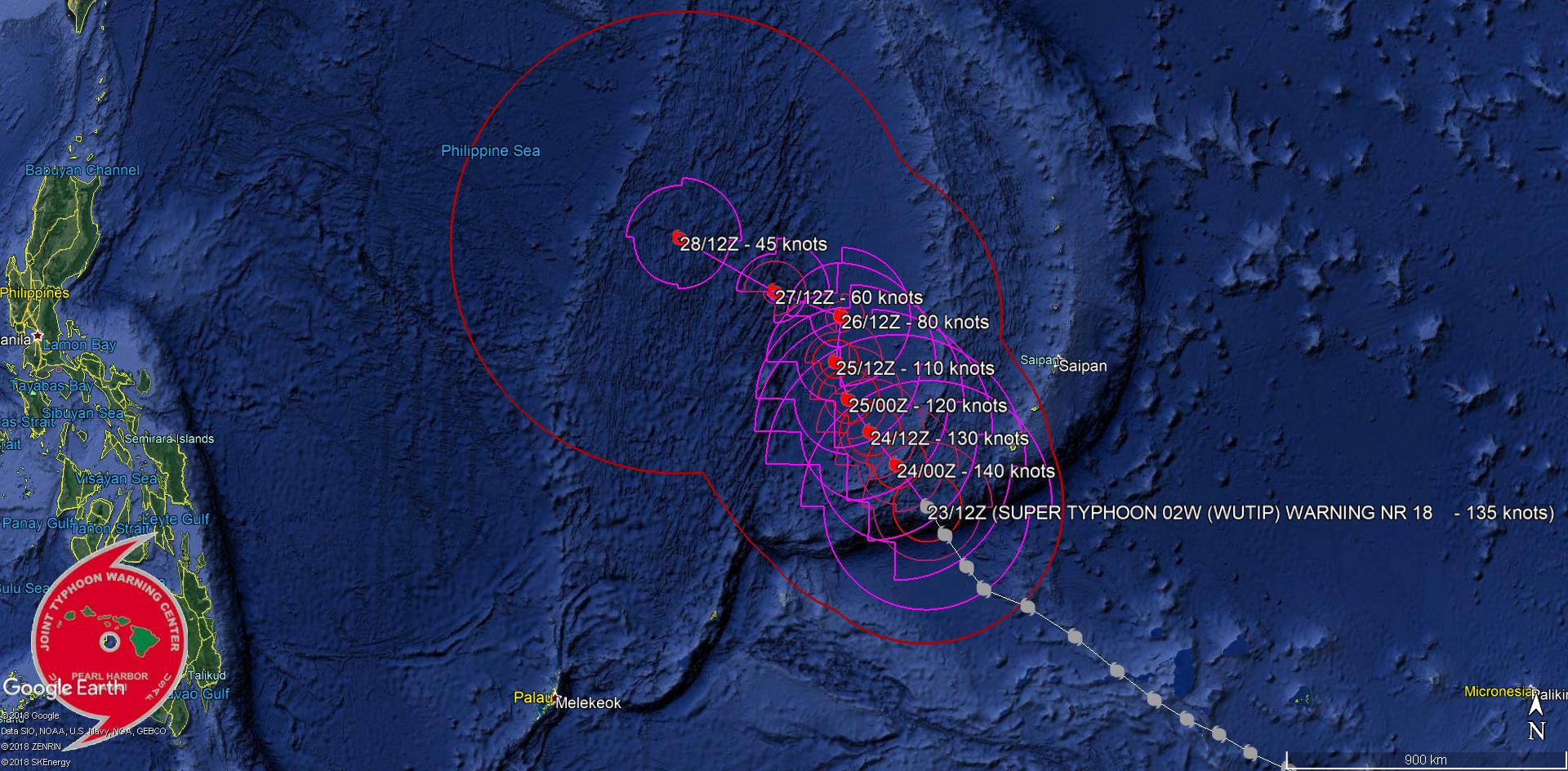 15UTC: Super Typhoon WUTIP(02W) may reach category 5 US within 12hours