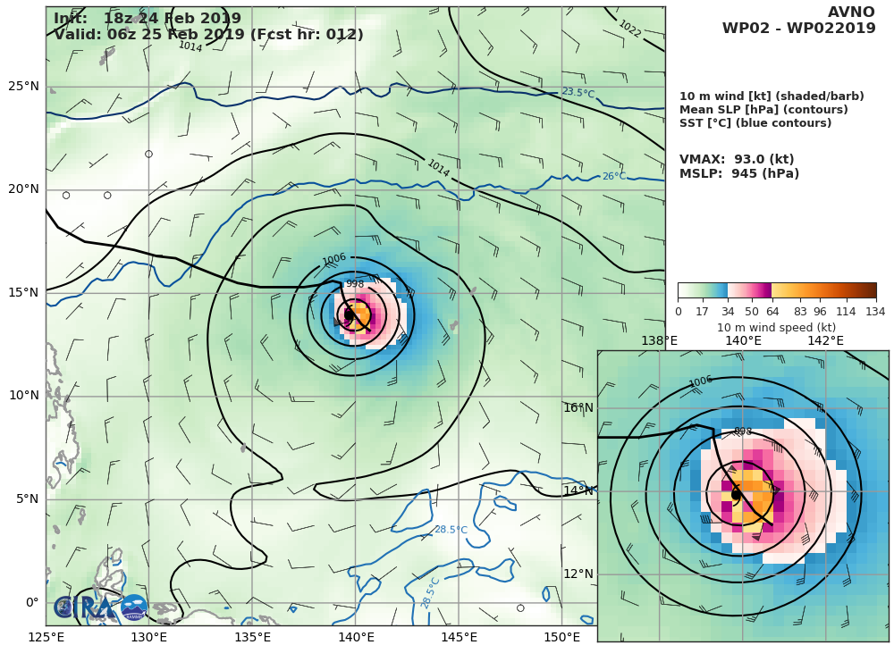 GFS AT 18UTC: 93KT AT +12H