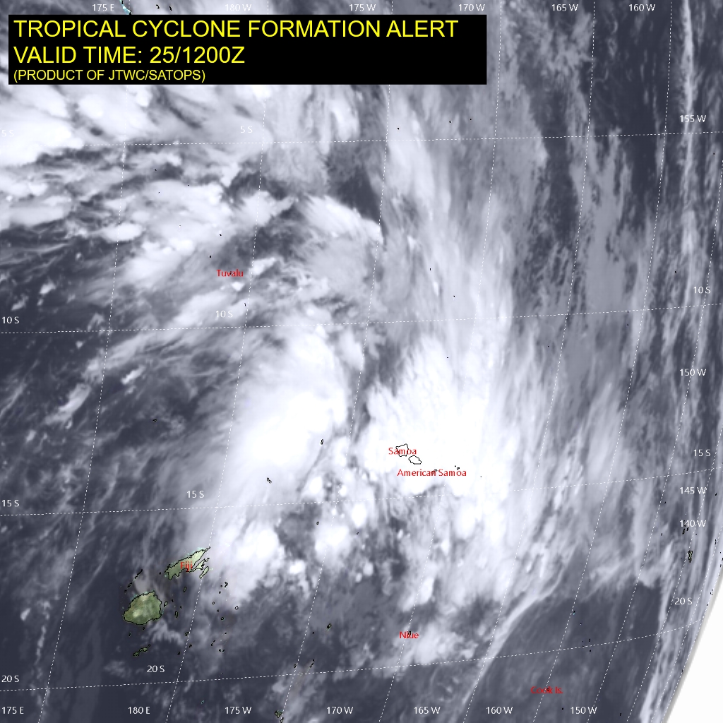 1330UTC: South Pacific: INVEST 95P: development likely within the next 24hours