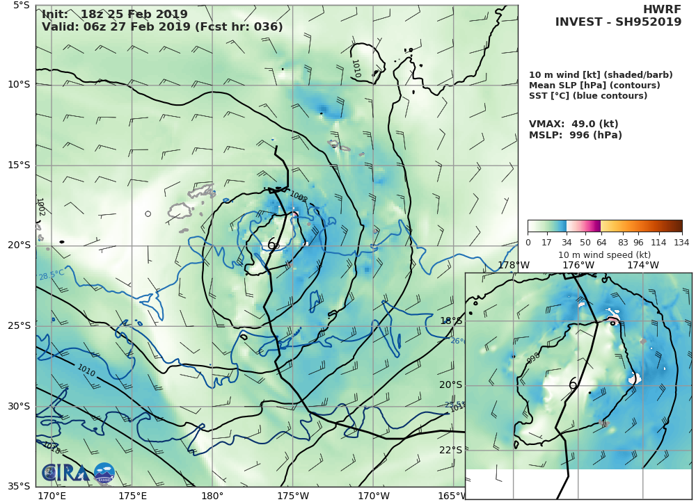 HWRF AT 18UTC: 49KT AT + 36H