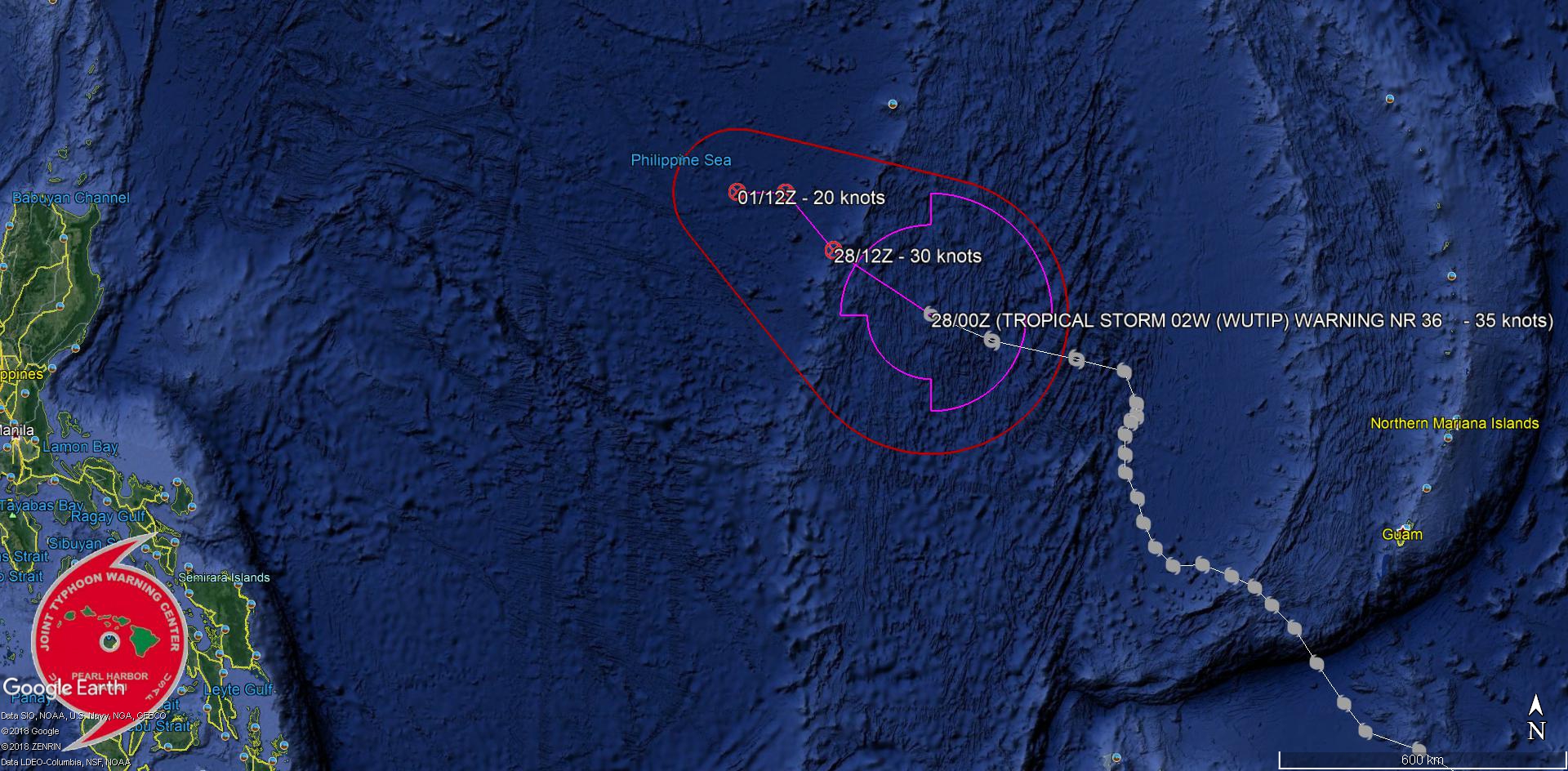 03UTC: WUTIP(02W) weakening rapidly over open seas