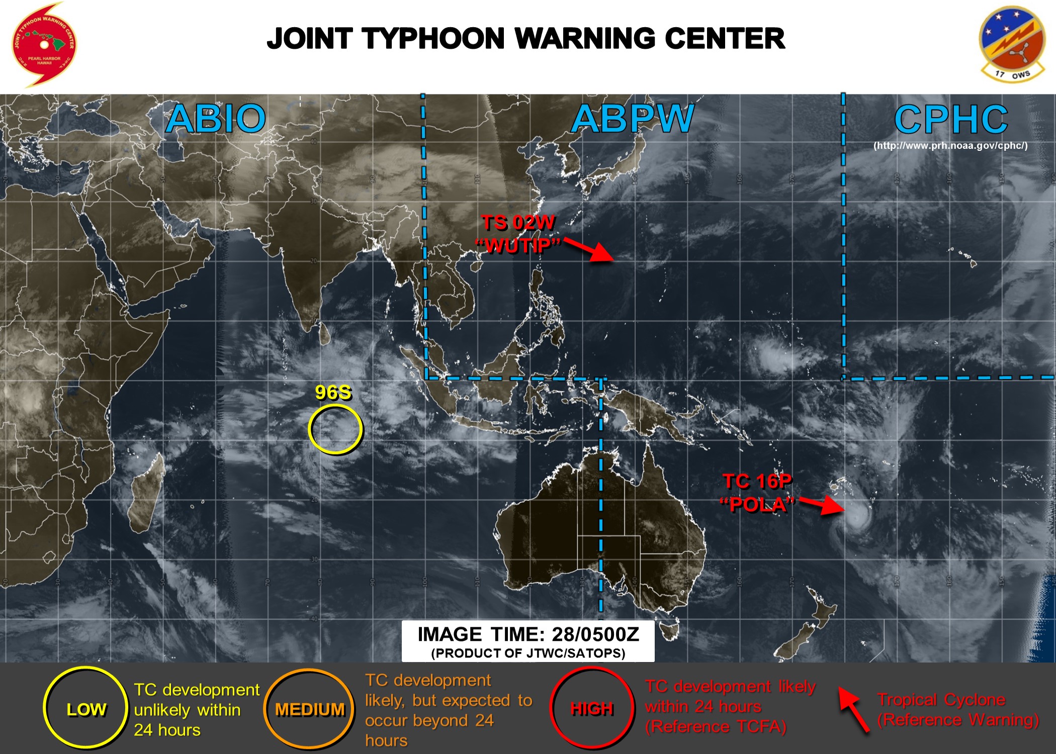 South Indian: 96S is now on the maps, low for the next 24 hours