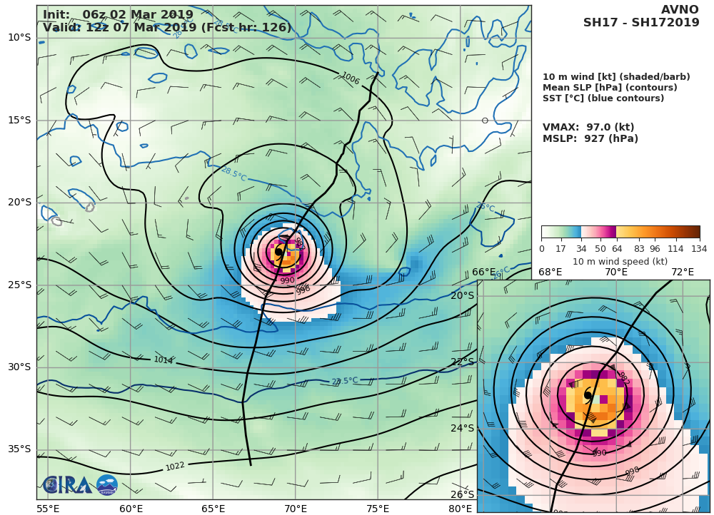 15UTC: TC HALEH(17S): forecast to intensify next 96hours to a peak at Category 3 US, no threat to land