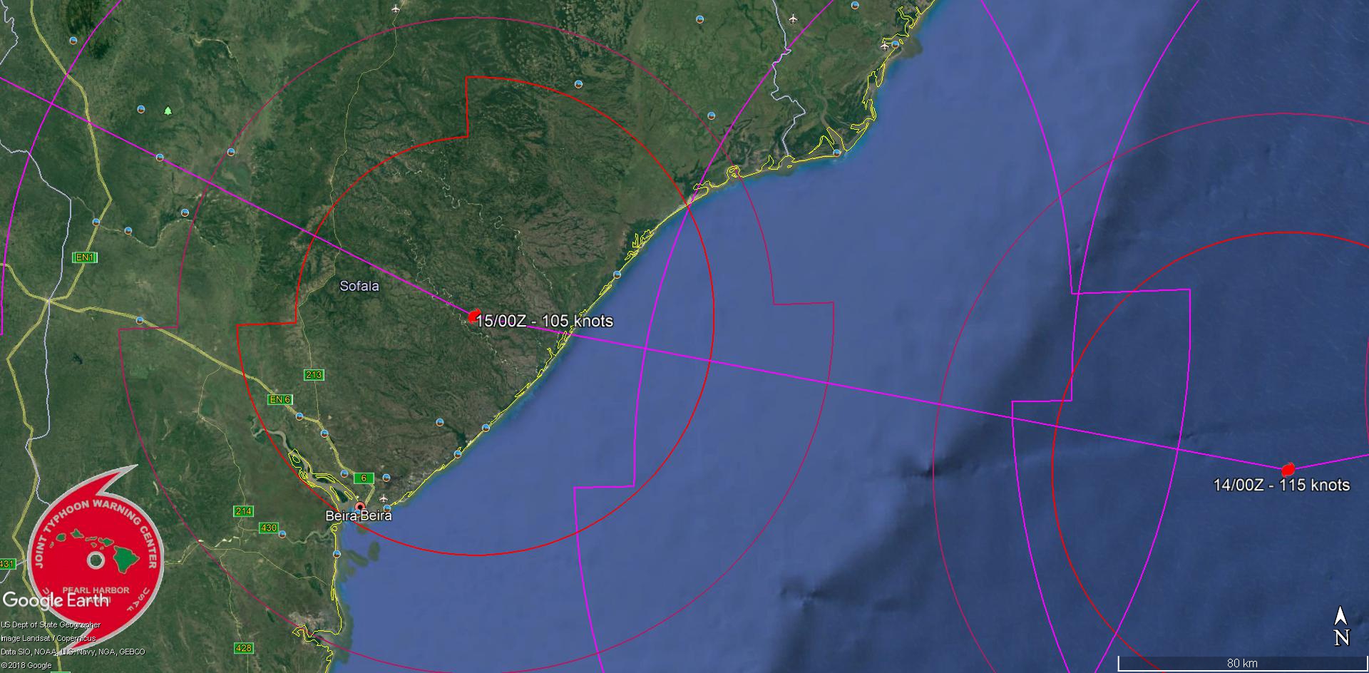 FORECAST LANDFALL AREA